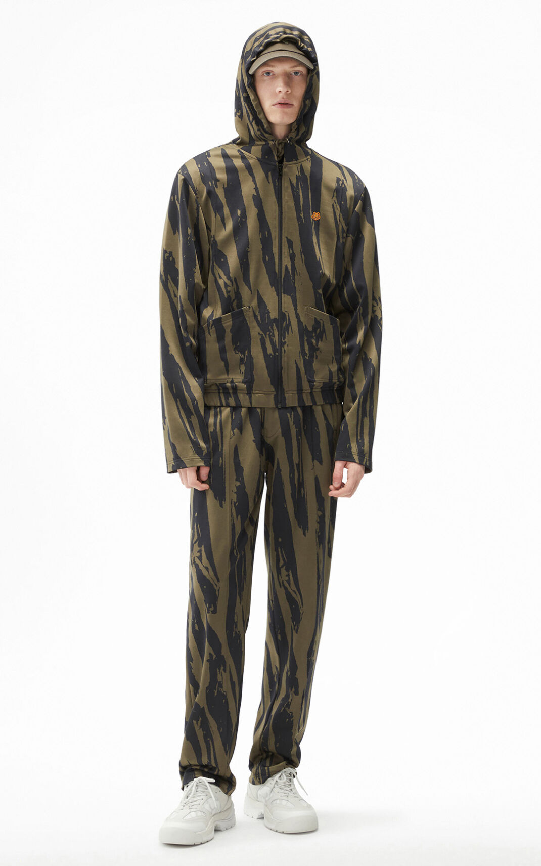 Kenzo Pleat Camo zipped Huvtröja Herr | 97462-TQCW